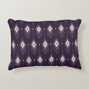 Ethnic with rhombus geometric shape seamless patte decorative cushion