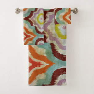 ethnisches ikat vintage design bath towel set
