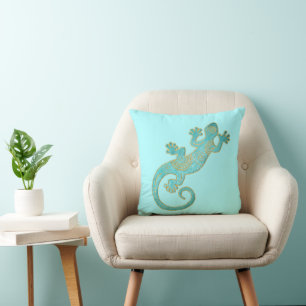 Ethno Gecko With Spirals And Dots 5 Cushion