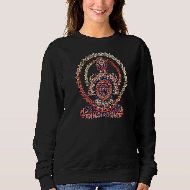 Ethno Mandala Buddha  Have A Look Inside Of You 3  Sweatshirt (Front)