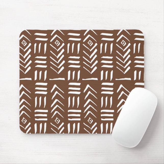 Ethno tribal mudcloth geometrical pattern mouse pad (With Mouse)