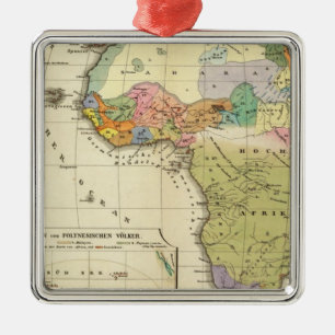 Ethnographic Map of Africa Metal Tree Decoration