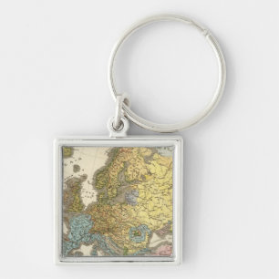 ethnographic map of Europe Key Ring