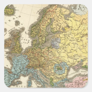 ethnographic map of Europe Square Sticker