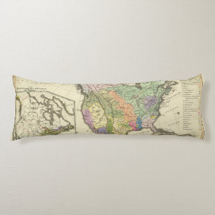 Ethnographic Map of North America Body Cushion