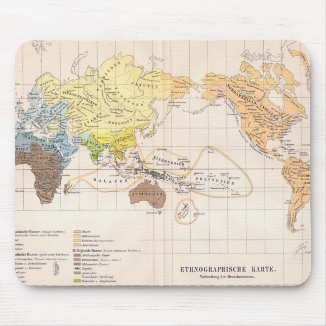 Ethnographic Map of the World Mouse Pad (Front)