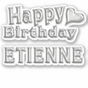 Etienne Happy Birthday silver Sticker