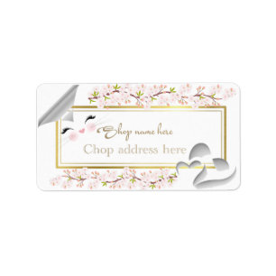 Etiqueta de remitente con corazones label