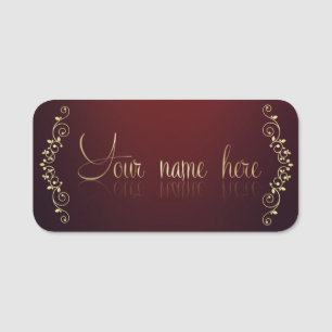 Etiqueta para nombre clásica con decoración name tag