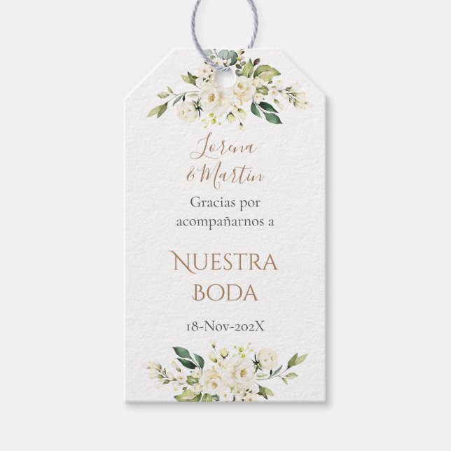 etiqueta para regalo Wedding gift tag in Span (Front)