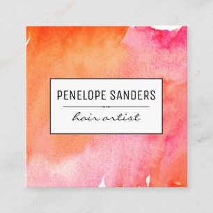 Etiqueta / Water Colour Expressive Square Business Card