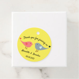 Etiquetas para recuerdos de bodas con pájaros favour tags
