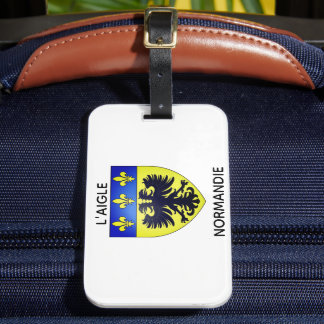 Etiquette de bagages blason de L'Aigle Normandie Luggage Tag