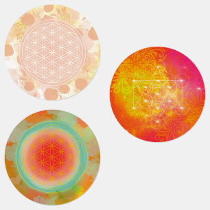 Étiquettes  fleur de vie, géométrique sacrée, mand