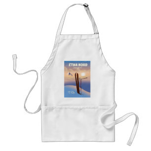 Etna Nord Linguaglossa Ski poster Standard Apron