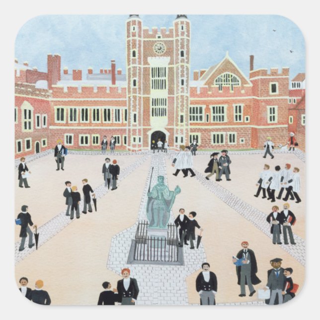 Eton College School Yard 1991 Square Sticker (Front)