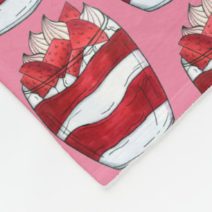 Eton Mess Strawberry Meringue UK British Dessert Fleece Blanket