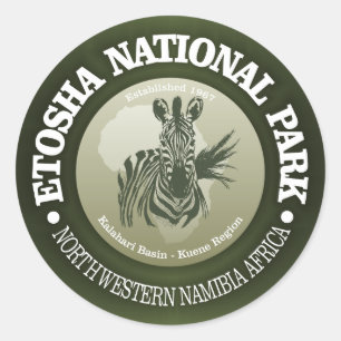 Etosha National Park Classic Round Sticker
