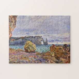 Etretat Beach & Porte d'Aval Monet Fine Art Jigsaw Puzzle