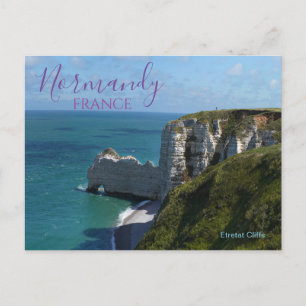 Etretat Cliffs Normandy France Postcard 