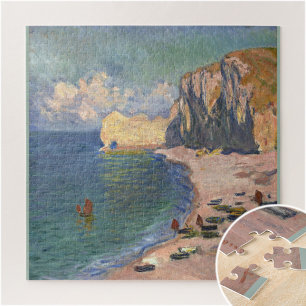 Étretat, The Beach and the Falaise d’Amont, Monet  Jigsaw Puzzle