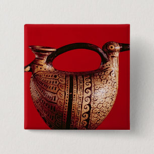 Etruscan askos in the shape of a duck 15 cm square badge