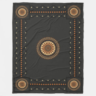 Etruscan Black Bucchero Sun-Wheel Mystical Fleece Blanket