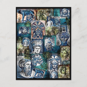Etruscan Deities collage postcard