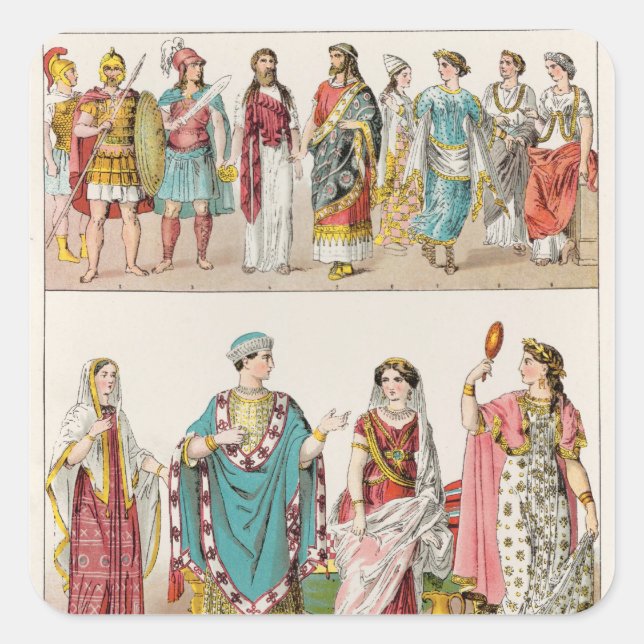 Etruscan Dress Square Sticker (Front)