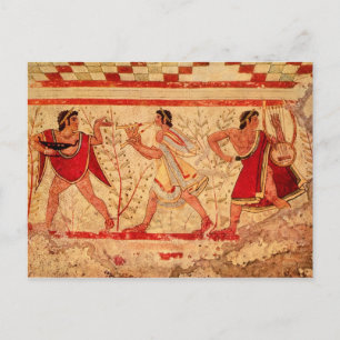 Etruscan musicians postcard
