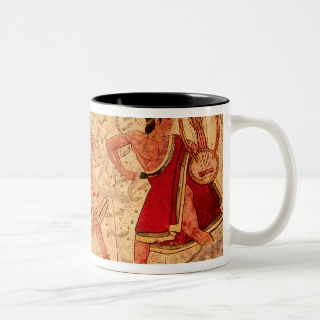 Etruscan musicians Two-Tone coffee mug (Right)