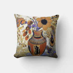 Etruscan Vase with Flowers, Redon Cushion
