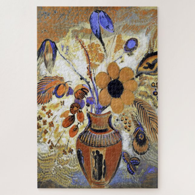 Etruscan Vase with Flowers, Redon Jigsaw Puzzle (Vertical)