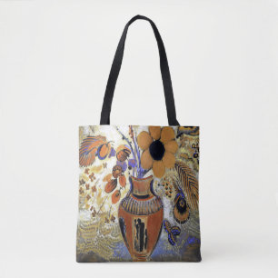 Etruscan Vase with Flowers, Redon Tote Bag