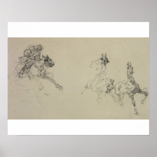 Etude de Chevaux (recto) (pencil on paper) Poster