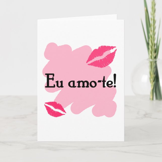 Eu amo-te - Portuguese I love you Holiday Card (Front)