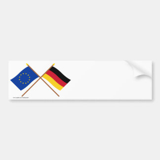 EU and Germany Crossed Flags Bumper Sticker