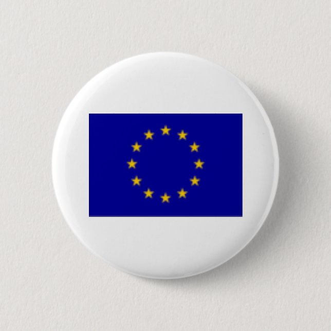 EU Flag 6 Cm Round Badge (Front)