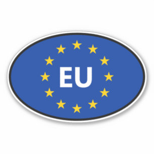 EU flag European Union country code oval vinyl car