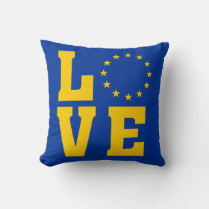 EU Flag, European Union, LOVE Cushion