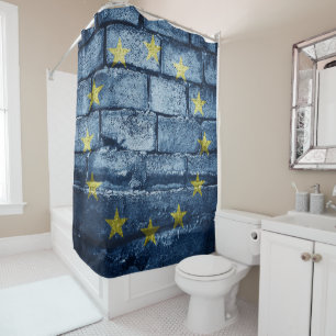 EU flag wall Shower Curtain