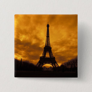 EU, France, Paris. Eiffel Tower. 15 Cm Square Badge