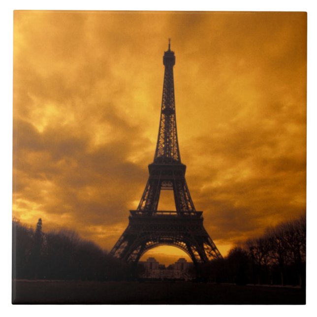 EU, France, Paris.  Eiffel Tower. Tile (Front)