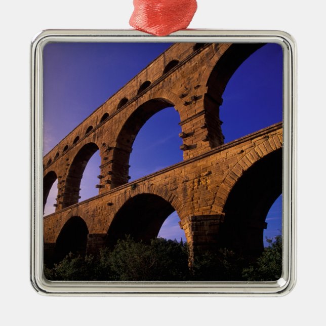 EU, France, Provence, Gard, Pont du Gard. 3 Metal Tree Decoration (Front)