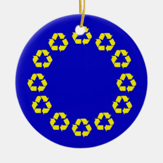 EU recycling flag Ceramic Tree Decoration