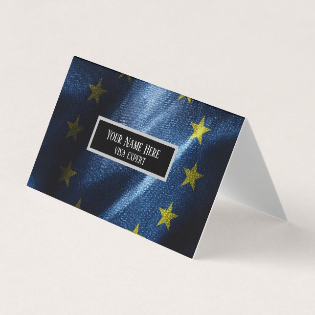 EU silk flag Business Card (Front)