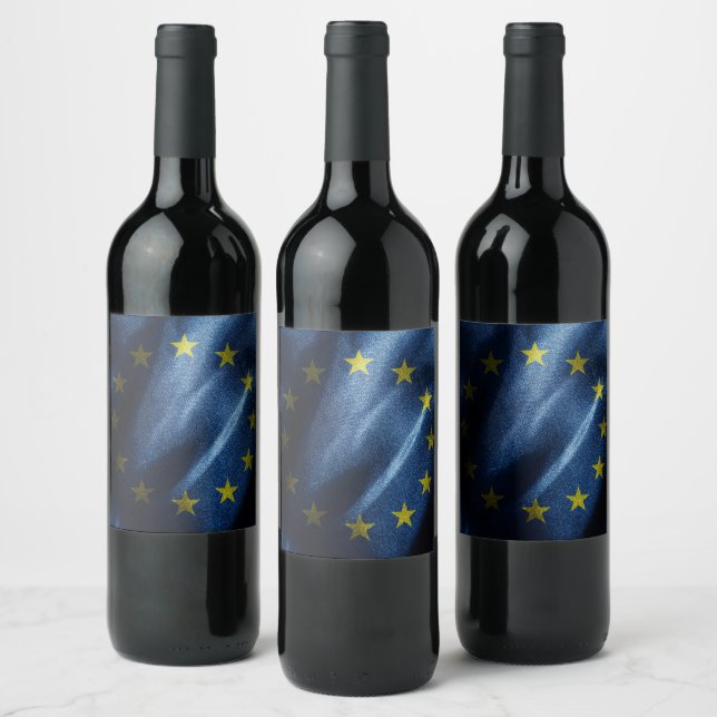 EU silk flag Wine Label (Bottles)