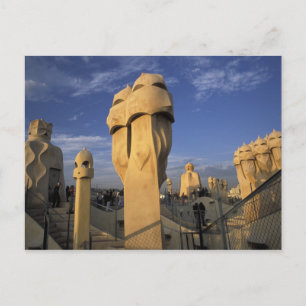 EU, Spain, Catalonia, Barcelona. Antonio Gaudi's Postcard