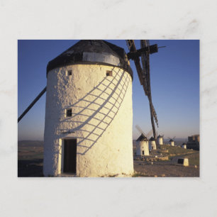 EU, Spain, Consuegro, La Mancha. Windmills and Postcard