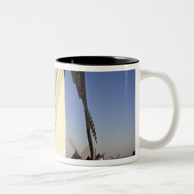 EU, Spain, Consuegro, La Mancha. Windmills and Two-Tone Coffee Mug (Right)
